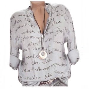 Women Long Sleeve Letter Shirt